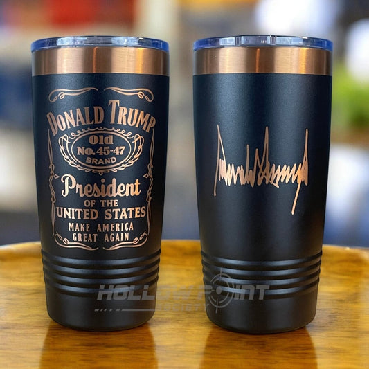 Signature Edition: Trump 45 - 47 Tumbler Collector's Mug 20oz Rose Gold Laser Engraved Tumblers