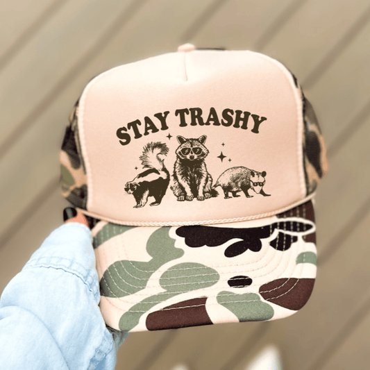 STAY TRASHY Funny Classic Foam Trucker Hat Trucker Hat