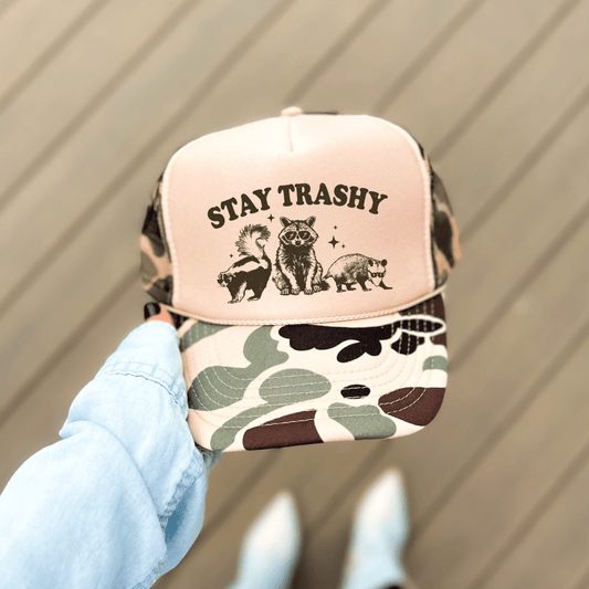 STAY TRASHY Funny Classic Foam Trucker Hat Trucker Hat