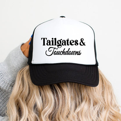 Tailgates & Touchdowns Football Season Classic Foam Trucker Hat White/Black Trucker Hat