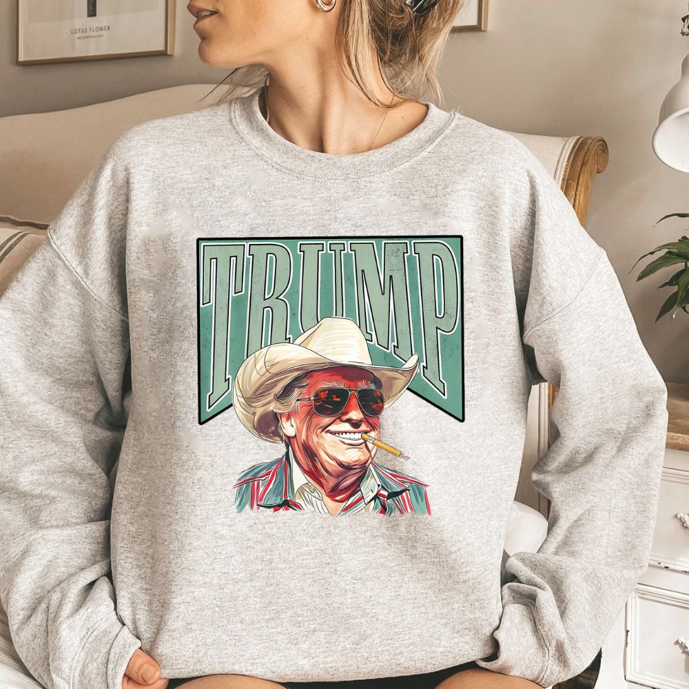 Trump Cowboy Western Sweatshirt Women's Trump Sweater (4 colors) Sweater