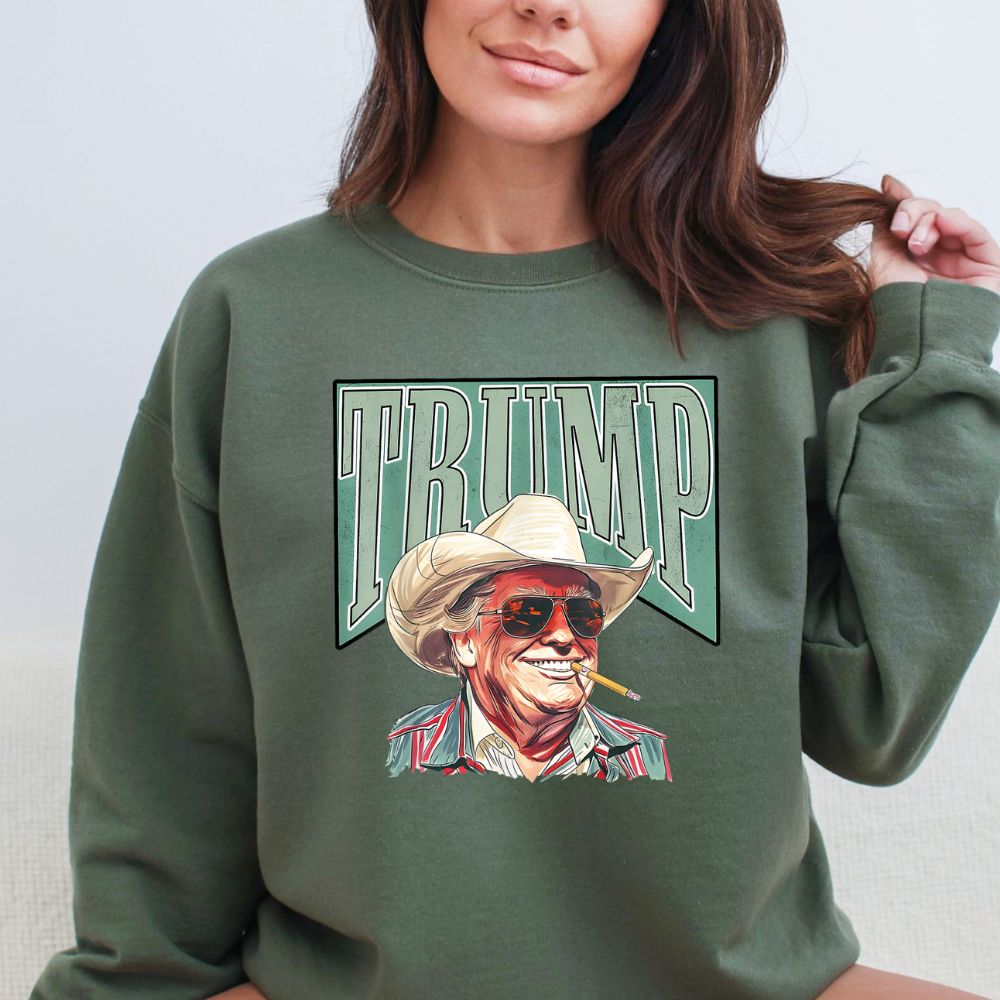 Trump Cowboy Western Sweatshirt Women's Trump Sweater (4 colors) Sweater