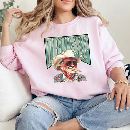 Trump Cowboy Western Sweatshirt Women's Trump Sweater (4 colors) Sweater