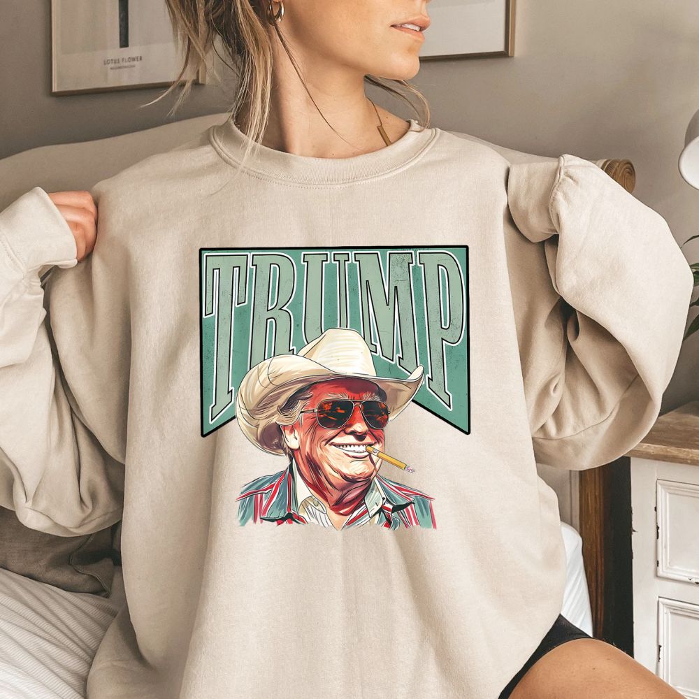 Trump Cowboy Western Sweatshirt Women's Trump Sweater (4 colors) Sweater