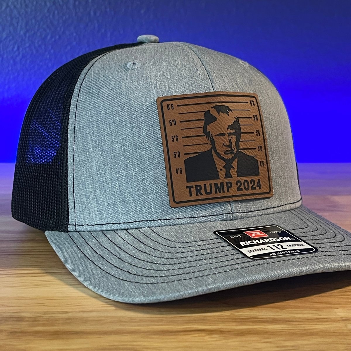 TRUMP MUGSHOT 2024 Leather Patch Hat Patch Hat - VividEditions