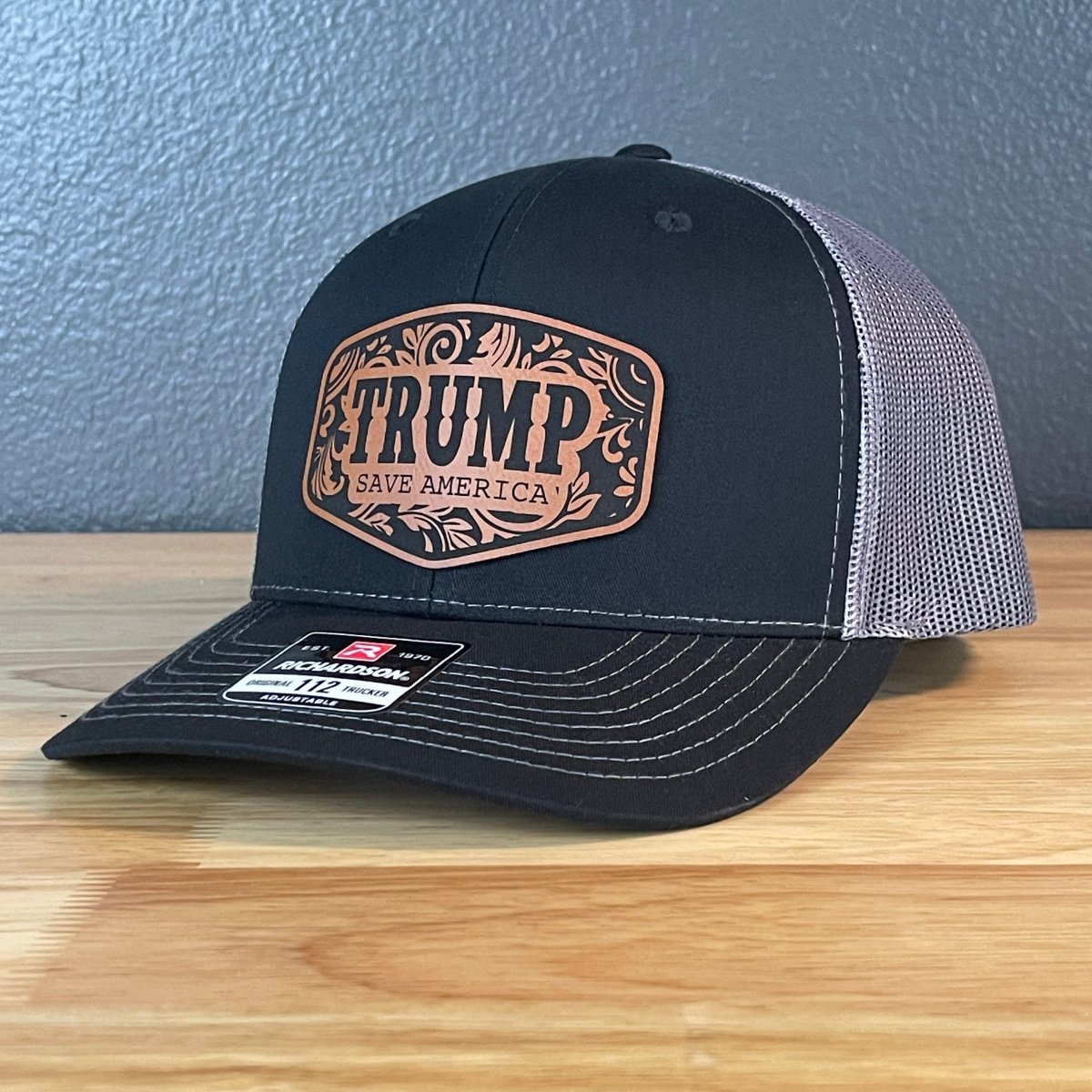 Trump Save America Patriotic Snap Back Trucker Hat Leather Patch Patch Hat