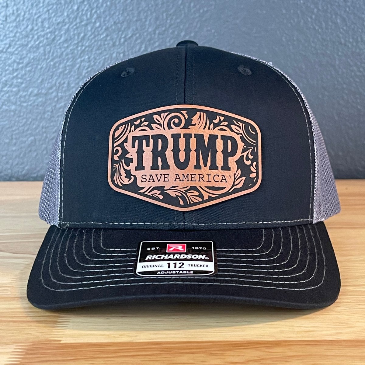 Trump Save America Patriotic Snap Back Trucker Hat Leather Patch Patch Hat