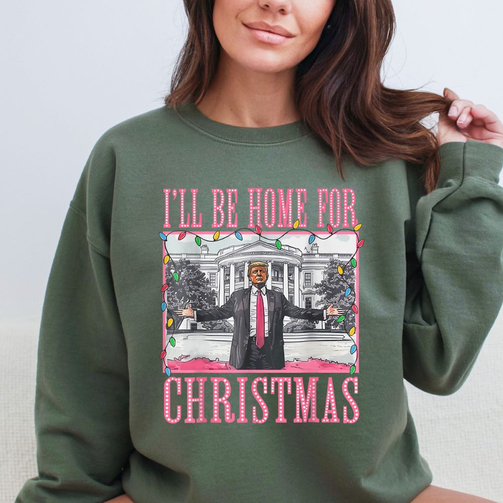 Trump Sweater I'll Be Home For Christmas Women's Sweatshirt Sweater