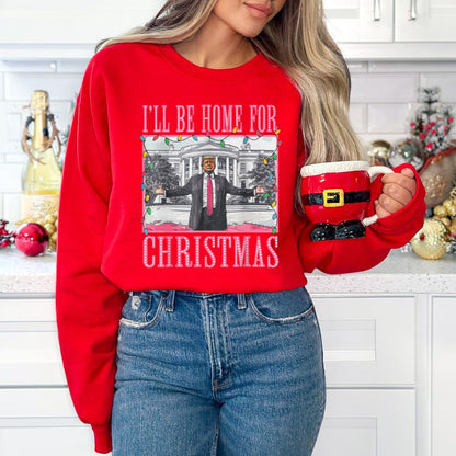 Trump Sweater I'll Be Home For Christmas Women's Sweatshirt Sweater