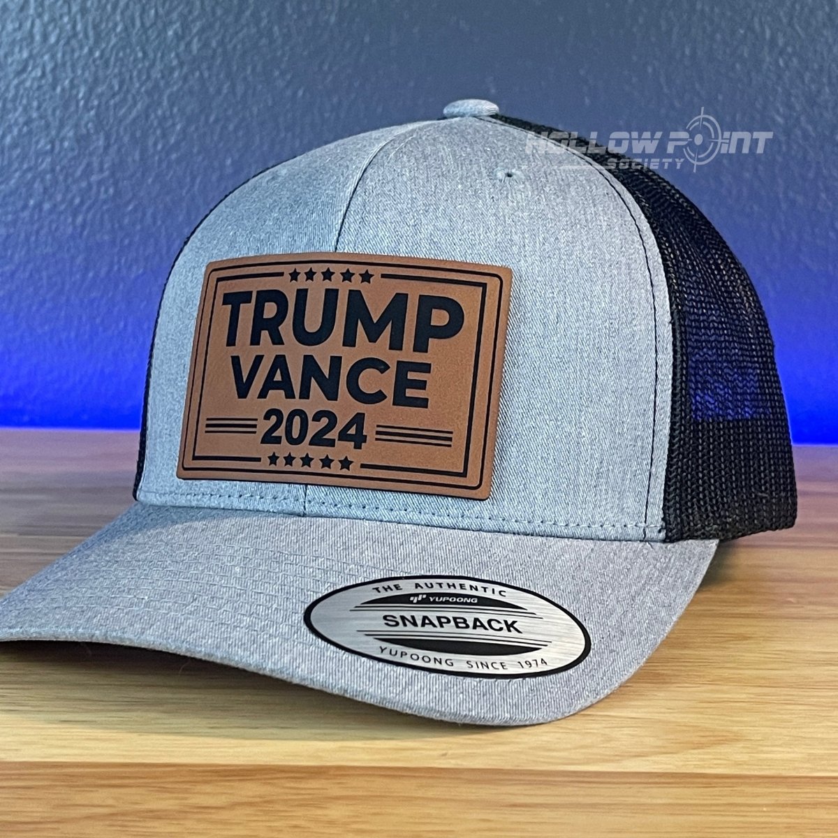 TRUMP VANCE 2024 SnapBack Trucker Rawhide Leather Patch Hat Patch Hat