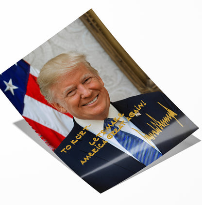 Personalized President Donald J. Trump Autographed Portrait Photo with Custom Message