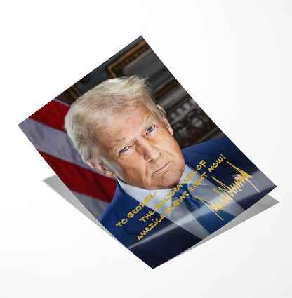 Personalized President Donald J. Trump Autographed 2024 Presidential Portrait Photo with Custom Message