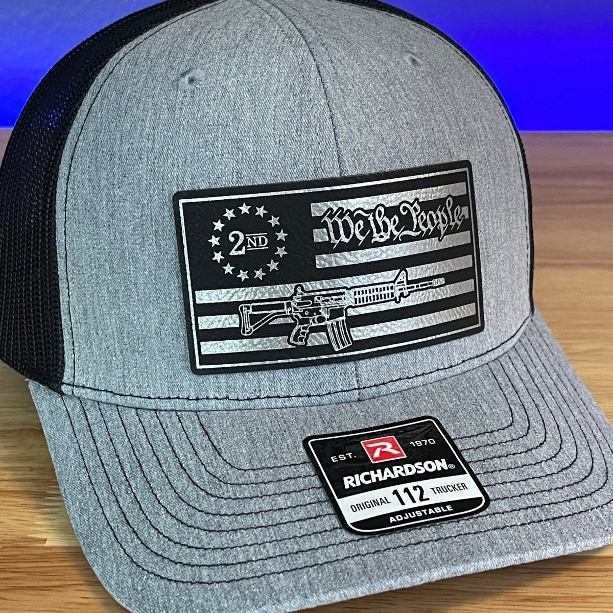 WE THE PEOPLE 2ND AMENDMENT AMERICAN FLAG PATRIOTIC Leather Patch Hat Patch Hat