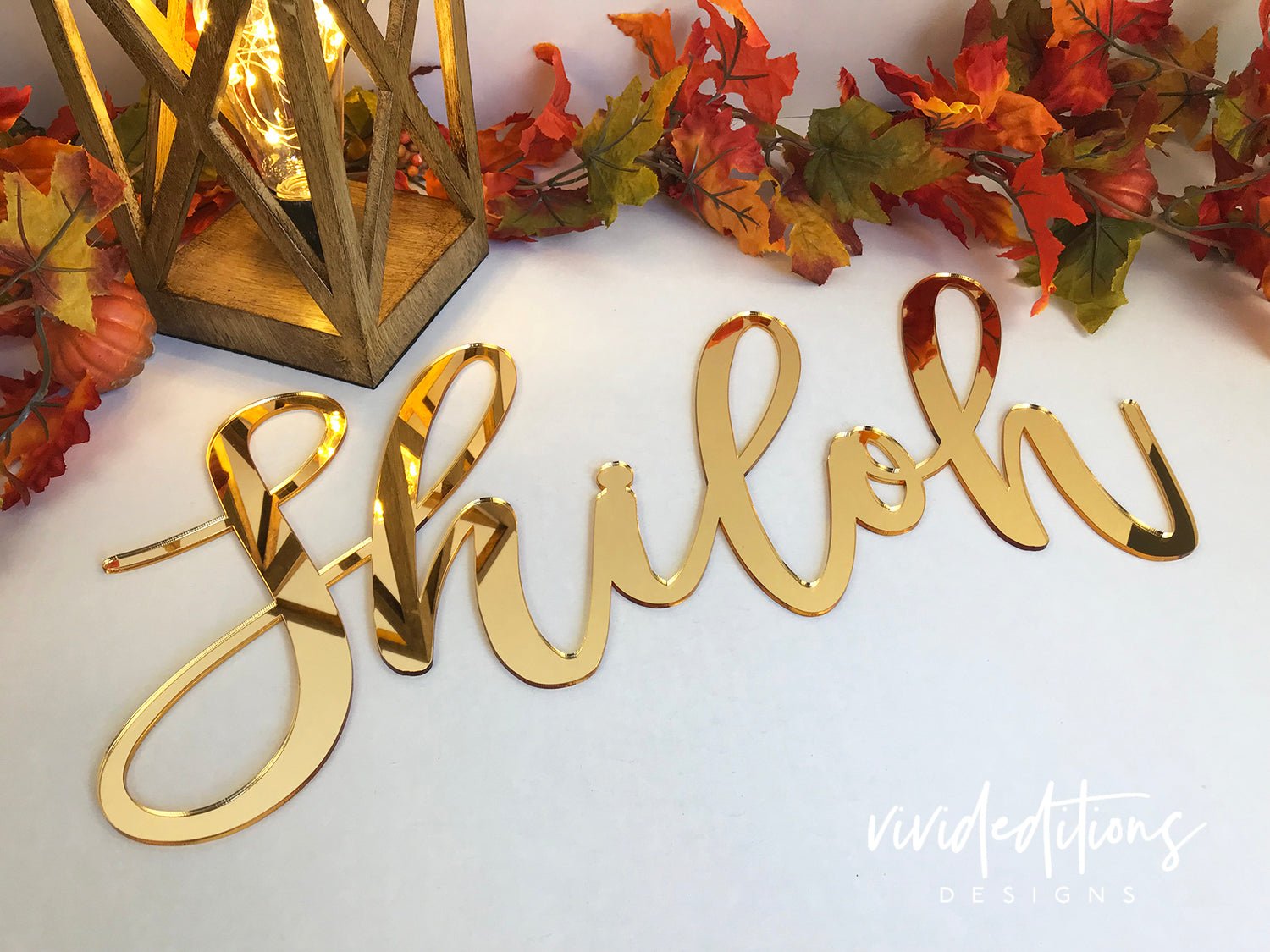 Custom Baby Shower Mirror gold Name Signs, Personalized Name Wall