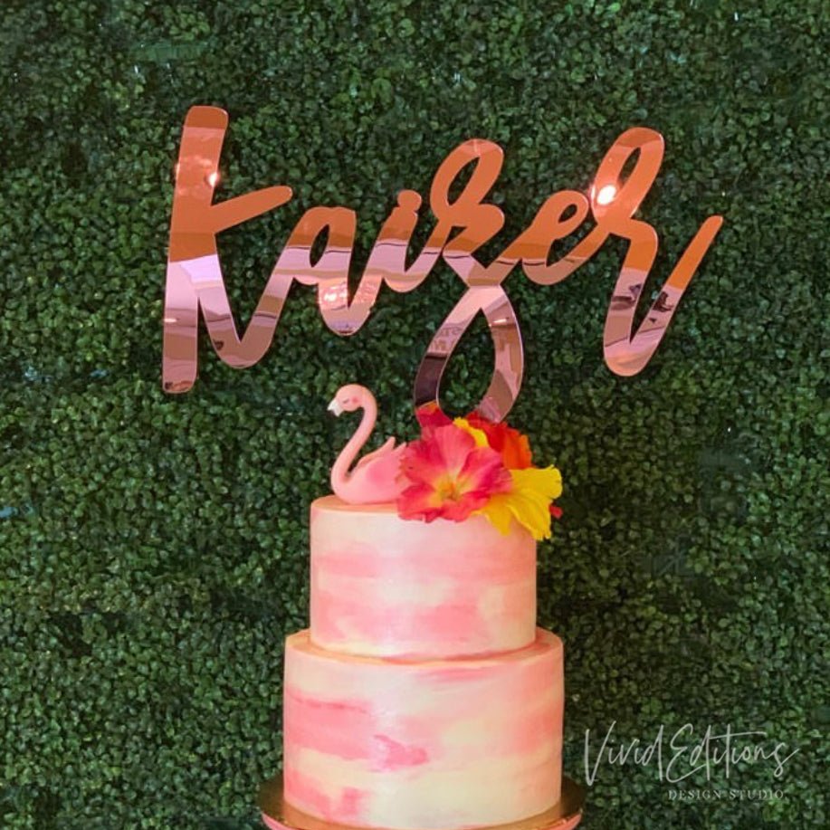 Birthday Cake Topper Gold Mirror - VividEditions