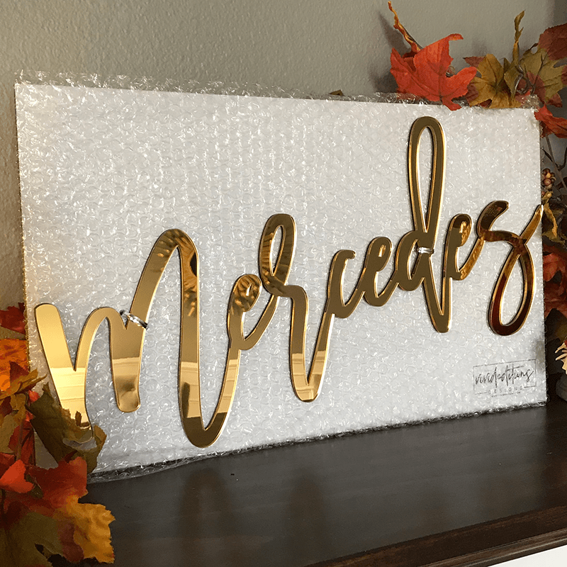 36” X-Large Personalized Name Sign, Acrylic or Wood
