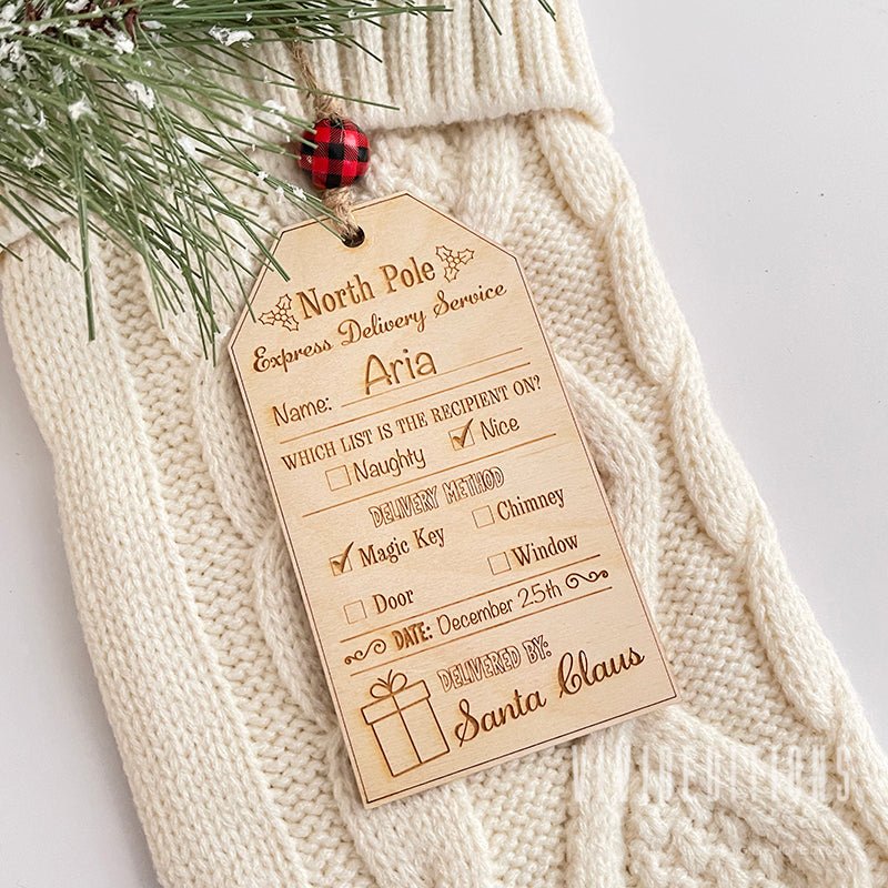 Engraved Holiday Gift Tag, Stocking Tags