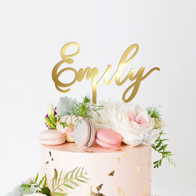 Personalised Happy Birthday Cake topper with your name - All Her Glory