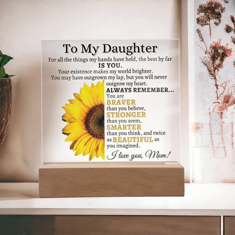 Acrylic Night Light Gifts For Daughter, You Will Always Be My Girl